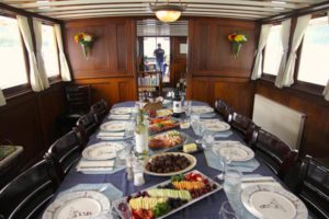 Welcome aboard lunch for guests on a San Juan Island cruise