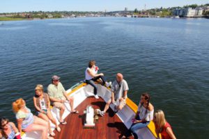 Group on bow of yacht - Lake Union Seattle